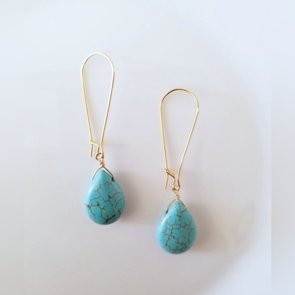 New Turquoise Teardrop Earrings